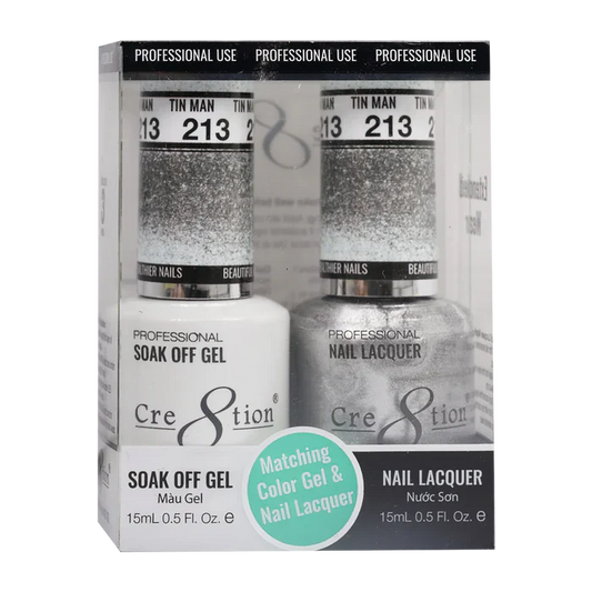 Cre8tion Soak Off Gel Matching Pair 0.5oz 213 TIN MAN