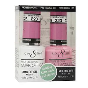 Cre8tion Soak Off Gel Matching Pair 0.5oz 223 SWEET DEVOTED