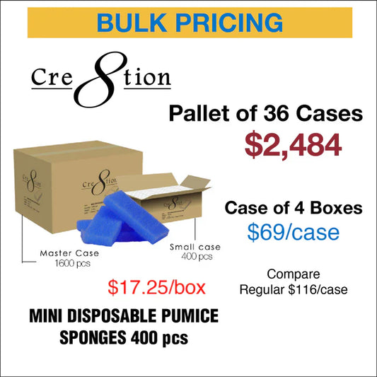 Cre8tion Mini Disposable Pumice Sponges - DARK BLUE Pallet of 36 case (4 boxes/case)