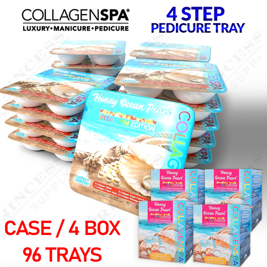 LP Collagen Spa 4 Step Pedi Tray Case/4 box/96 trays - Ocean Pearl