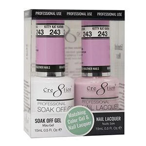 Cre8tion Soak Off Gel Matching Pair 0.5oz 243 KITTY KAT KARMA