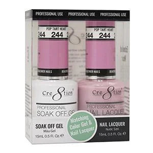 Cre8tion Soak Off Gel Matching Pair 0.5oz 244 POP TART HEART