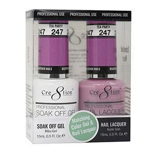 Cre8tion Soak Off Gel Matching Pair 0.5oz 247 TEA PARTY