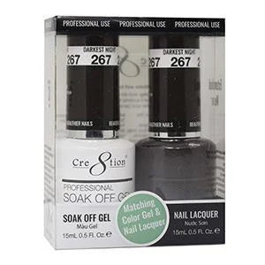 Cre8tion Soak Off Gel Matching Pair 0.5oz 267 DARKEST NIGHT