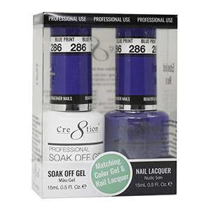 Cre8tion Soak Off Gel Matching Pair 0.5oz 286 BLUE PRINT