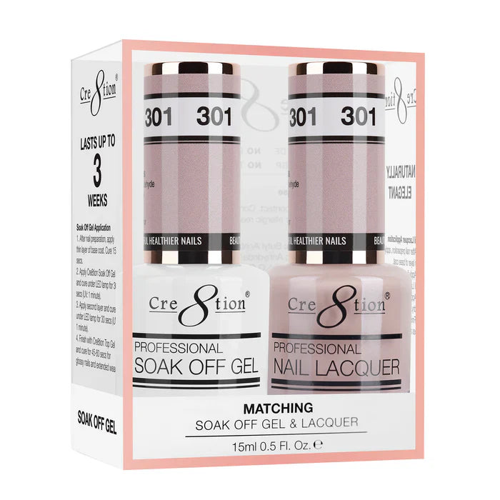 Cre8tion Soak Off Gel Matching Pair 0.5oz 301