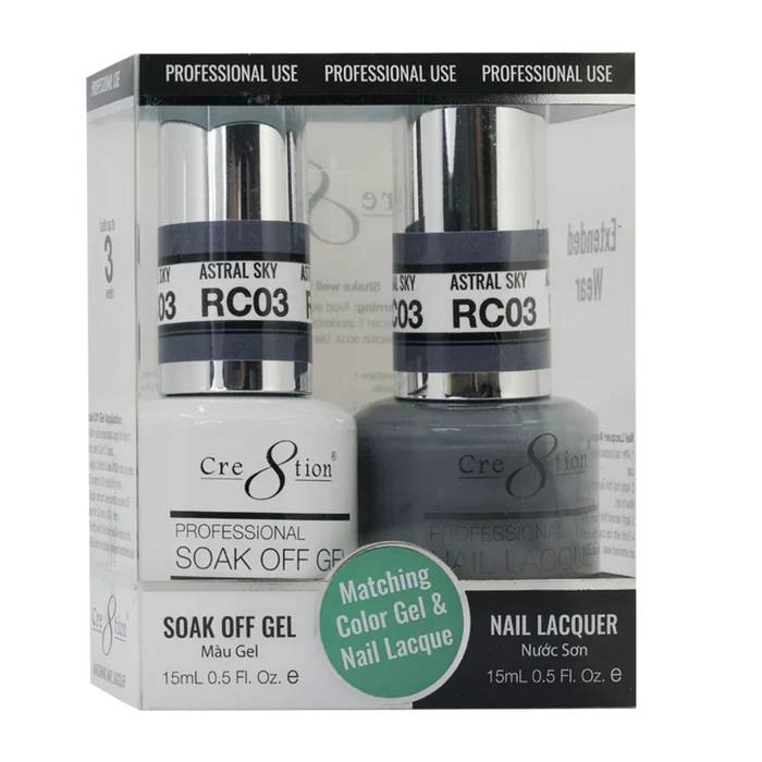 Cre8tion Soak Off Gel Matching Pair Rustic Collection 0.5oz RC03