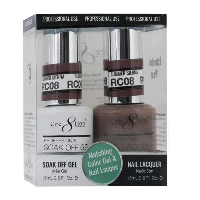 Cre8tion Soak Off Gel Matching Pair Rustic Collection 0.5oz RC08