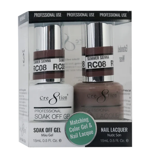 Cre8tion Soak Off Gel Matching Pair Rustic Collection 0.5oz RC08