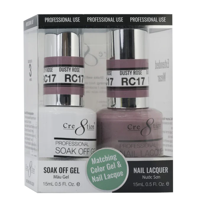 Cre8tion Soak Off Gel Matching Pair Rustic Collection 0.5oz RC17