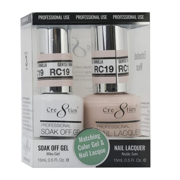 Cre8tion Soak Off Gel Matching Pair Rustic Collection 0.5oz RC19