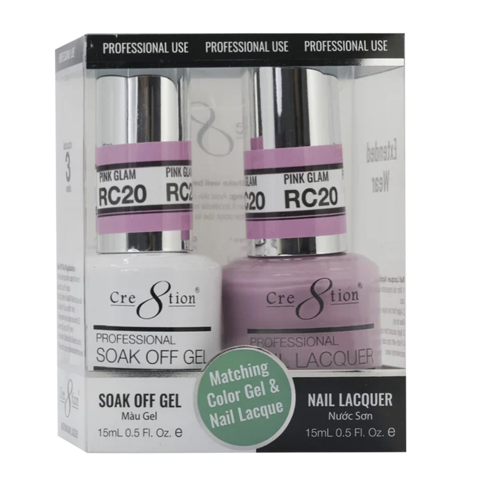 Cre8tion Soak Off Gel Matching Pair Rustic Collection 0.5oz RC20