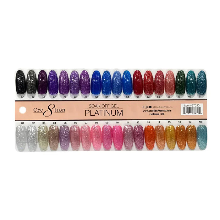 Cre8tion Color Chart -  Platinum 36 Colors