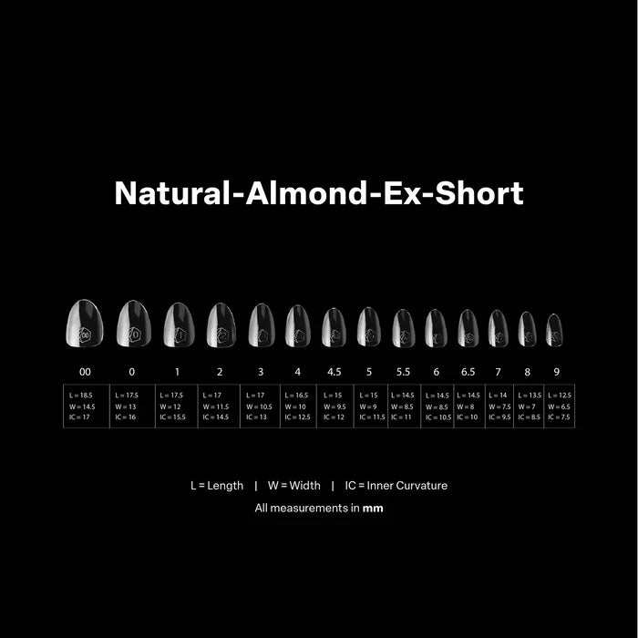 Apres Gel-X Tips 2.0 - NATURAL Almond 600pcs - Extra Short