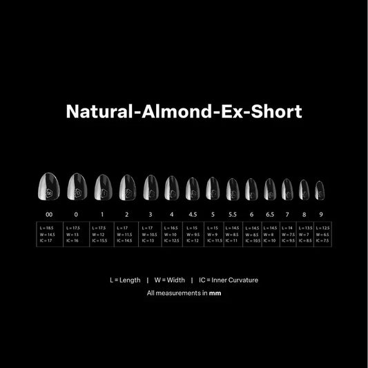 Apres Gel-X Tips 2.0 - NATURAL Almond 600pcs - Extra Short