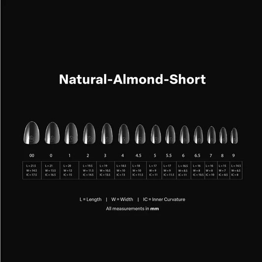 Apres Gel-X Tips 2.0 - NATURAL Almond 600pcs - Short