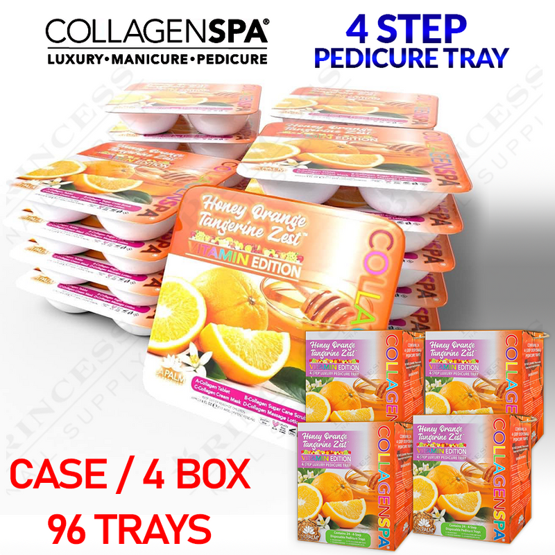 LP Collagen Spa 4 Step Pedi Tray Case/4 box/96 trays - Orange Tangerin Zest