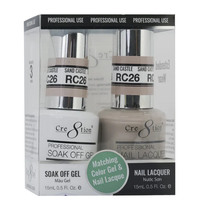 Cre8tion Soak Off Gel Matching Pair Rustic Collection 0.5oz RC26