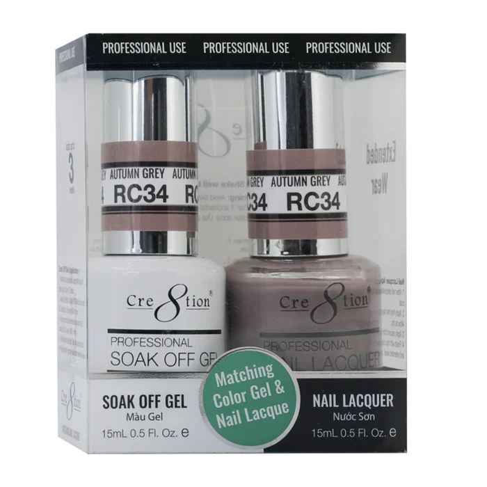 Cre8tion Soak Off Gel Matching Pair Rustic Collection 0.5oz RC34