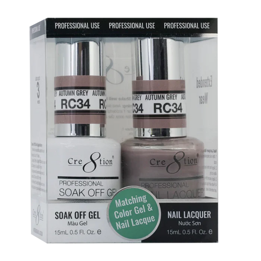 Cre8tion Soak Off Gel Matching Pair Rustic Collection 0.5oz RC34