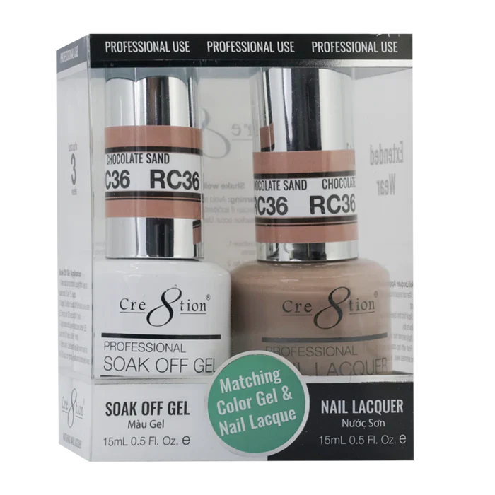 Cre8tion Soak Off Gel Matching Pair Rustic Collection 0.5oz RC36