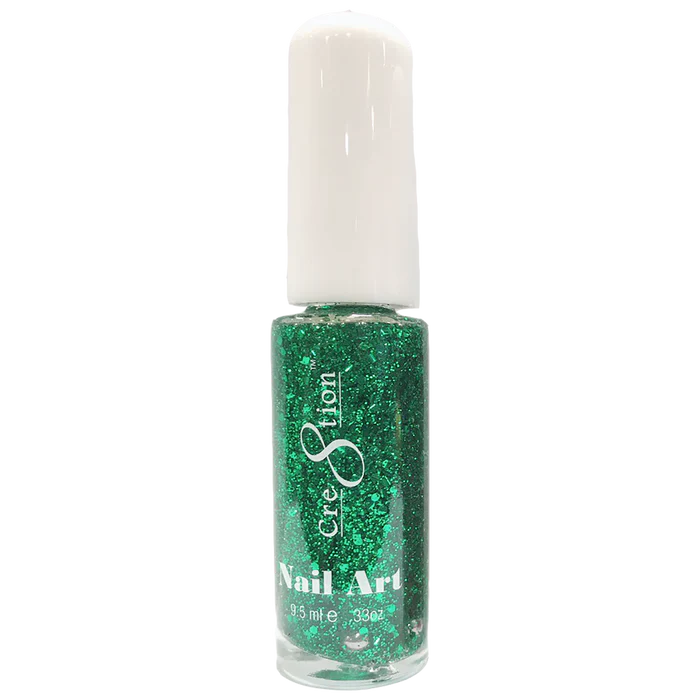 Cre8tion Detailing Nail Art Lacquer 0.25oz 07 Green Glitter