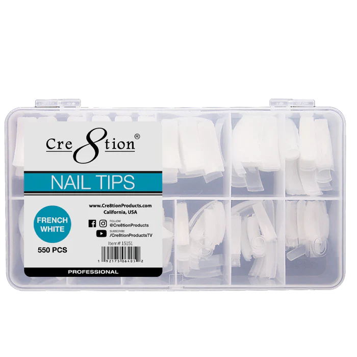 Cre8tion Tips #0 - #10 550 pcs./box French White