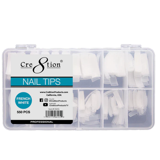 Cre8tion Tips #0 - #10 550 pcs./box French White