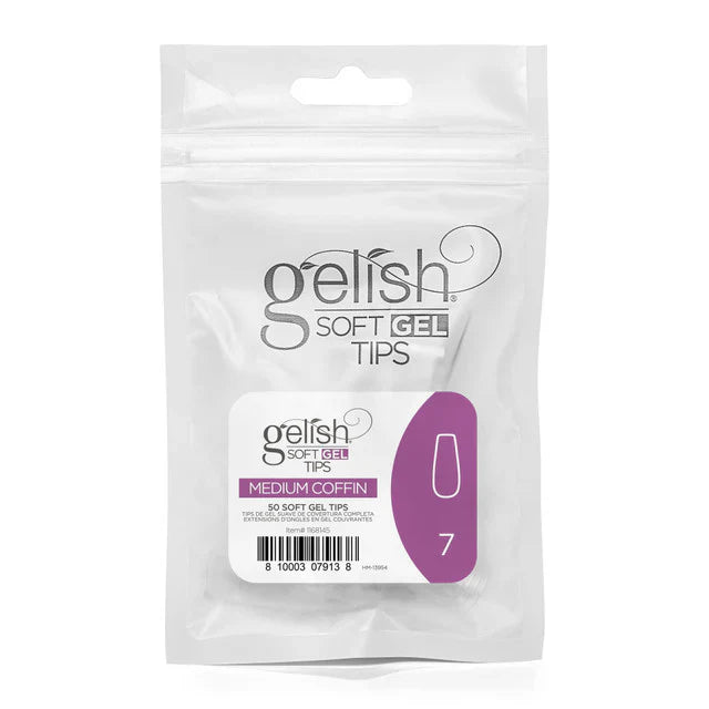 Gelish Soft Gel Tips - Medium Coffin 50 CT Refill - #7