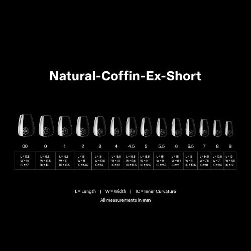 Apres Gel-X Tips 2.0 - NATURAL Coffin 600pcs - Extra Short