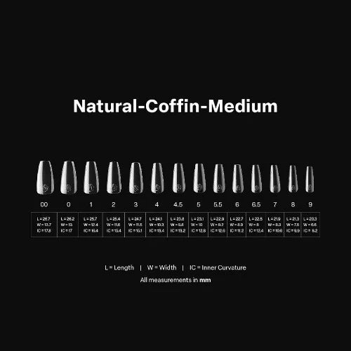 Apres Gel-X Tips 2.0 - NATURAL Coffin 600pcs - Meduim