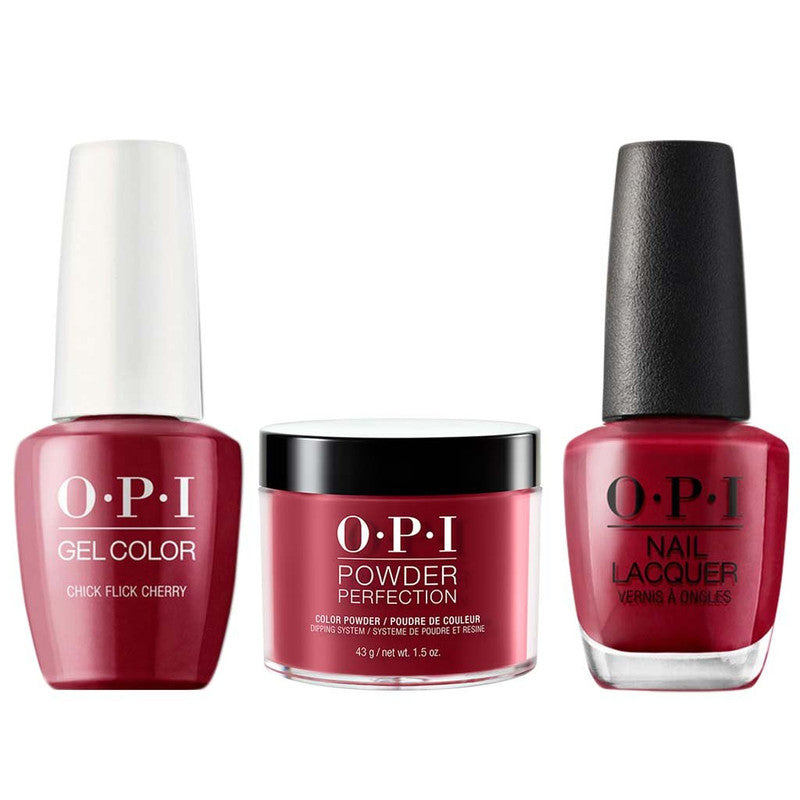 OPI 3in1 (Gel+Lacquer+Dip 1.5oz)  # H02 Chick Flick Cherry