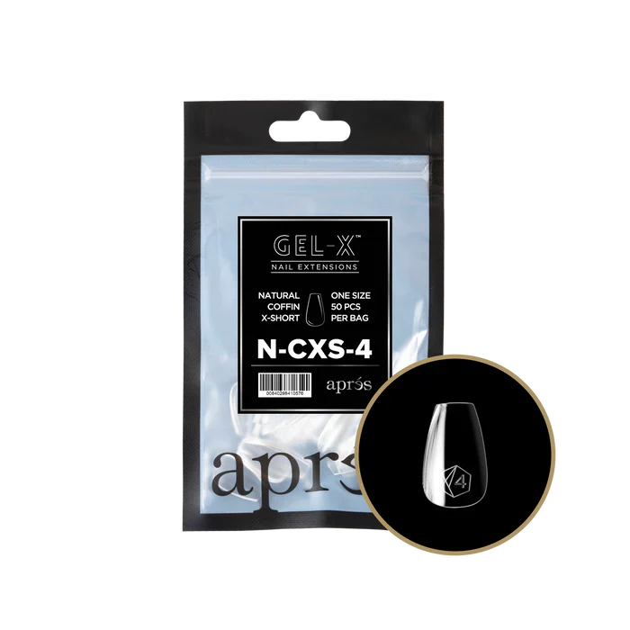 Apres Gel-X Tips 2.0 - NATURAL Coffin Refill Bag - CXS #4