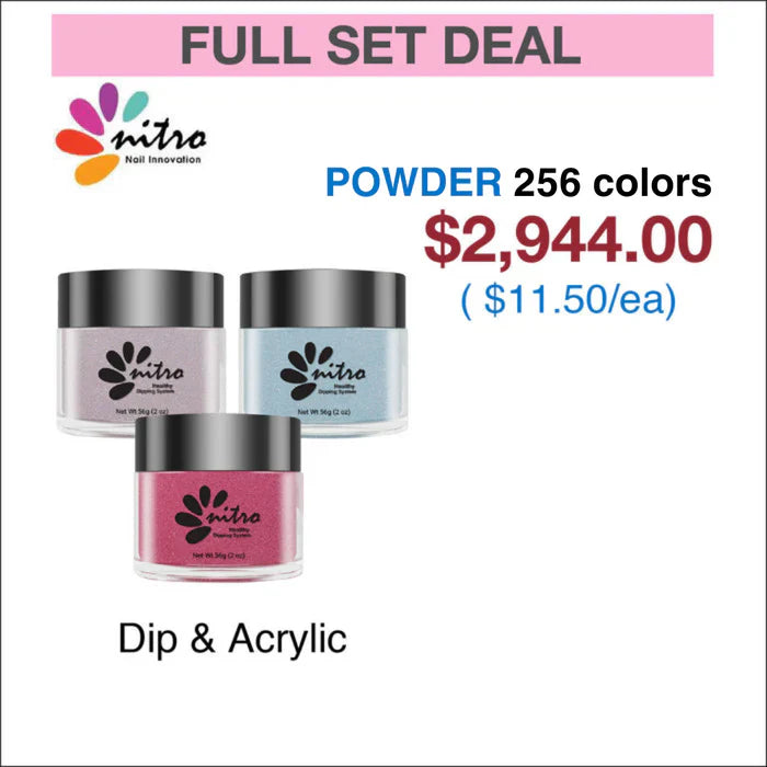 Nitro Dip Powder Matching Colors - Full Set 256 Colors – muasupply.com