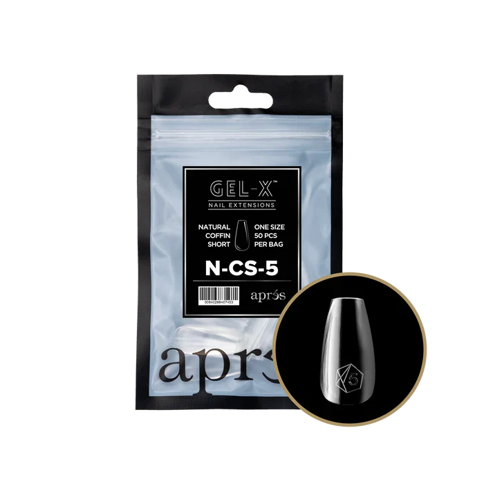 Apres Gel-X Tips 2.0 - NATURAL Coffin Refill Bag - CS #5