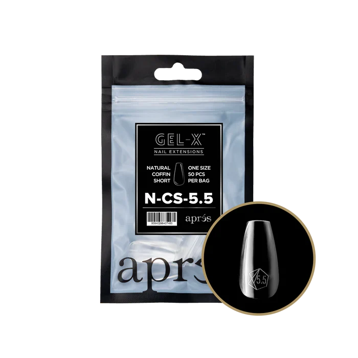 Apres Gel-X Tips 2.0 - NATURAL Coffin Refill Bag - CS #5.5