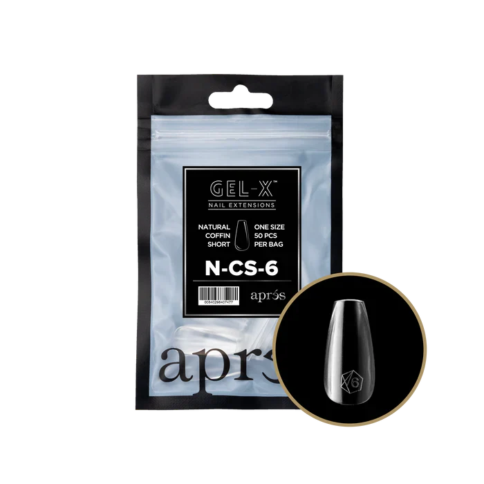 Apres Gel-X Tips 2.0 - NATURAL Coffin Refill Bag - CS #6