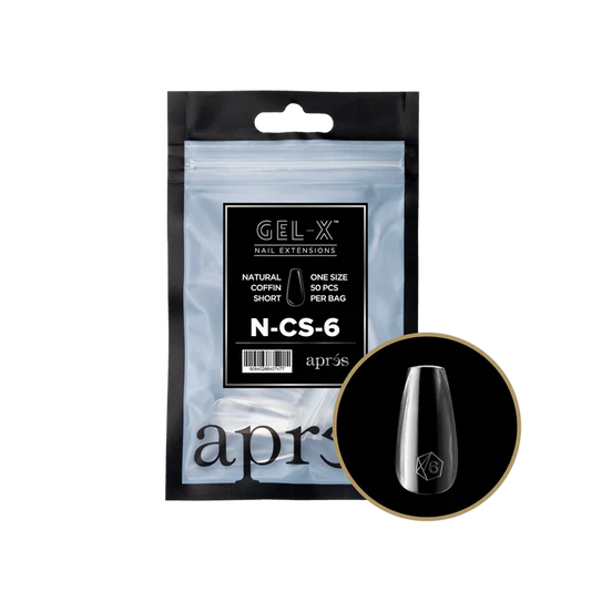 Apres Gel-X Tips 2.0 - NATURAL Coffin Refill Bag - CS #6