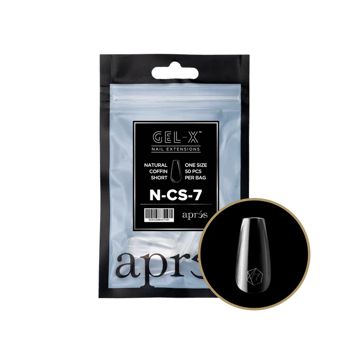 Apres Gel-X Tips 2.0 - NATURAL Coffin Refill Bag - CS #7