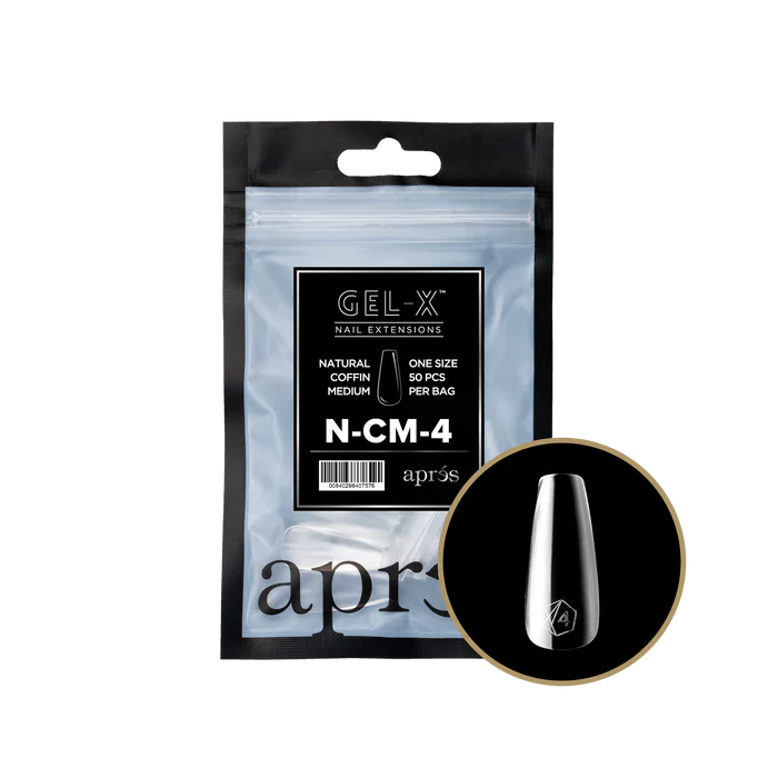 Apres Gel-X Tips 2.0 - NATURAL Coffin Refill Bag - CM #4