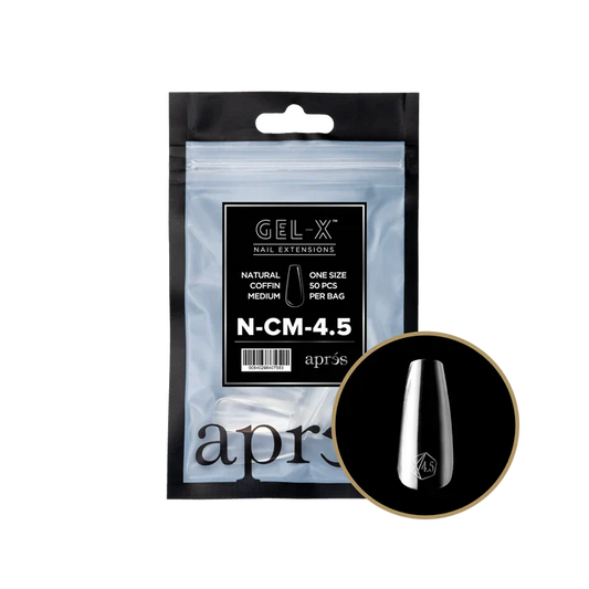 Apres Gel-X Tips 2.0 - NATURAL Coffin Refill Bag - CM #4.5