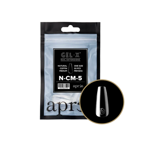 Apres Gel-X Tips 2.0 - NATURAL Coffin Refill Bag - CM #5