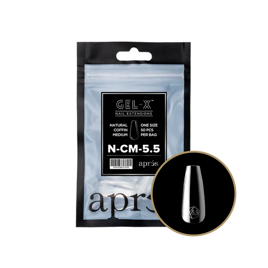 Apres Gel-X Tips 2.0 - NATURAL Coffin Refill Bag - CM #5.5