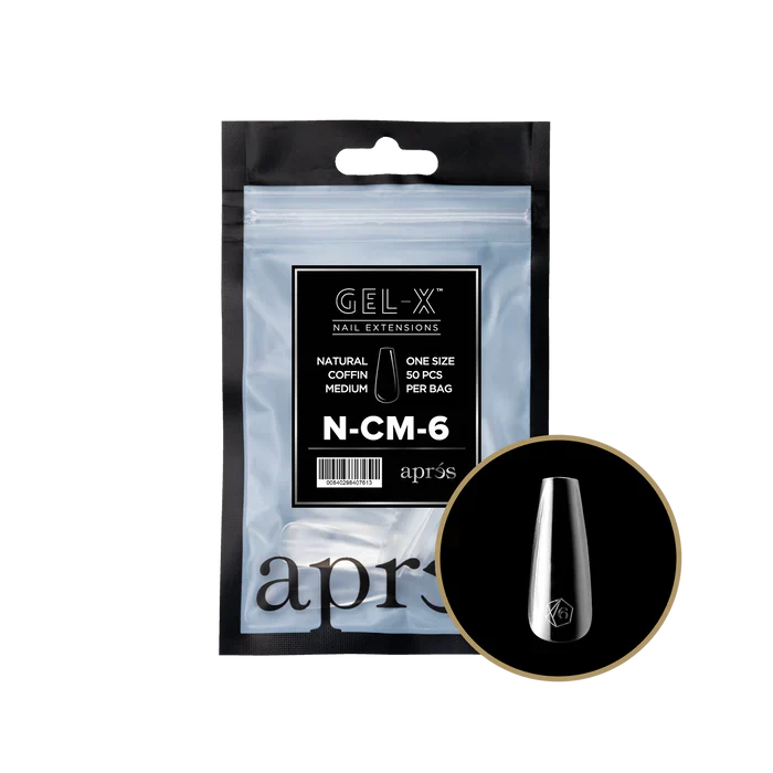 Apres Gel-X Tips 2.0 - NATURAL Coffin Refill Bag - CM #6