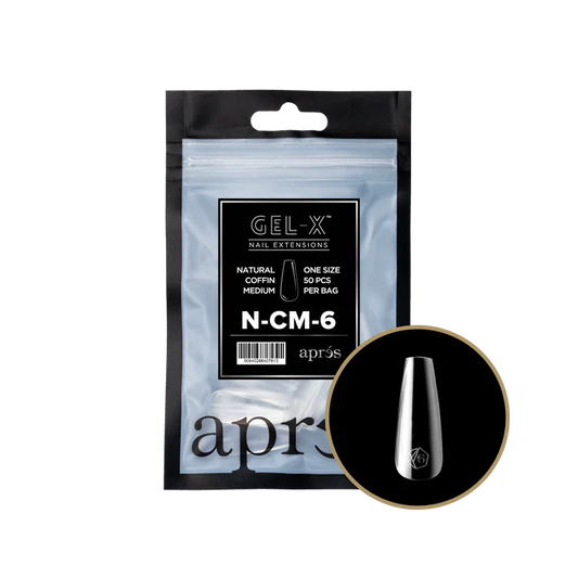 Apres Gel-X Tips 2.0 - NATURAL Coffin Refill Bag - CM #6