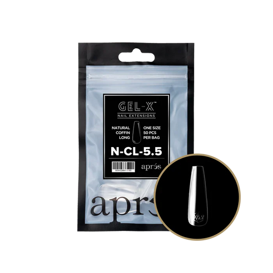 Apres Gel-X Tips 2.0 - NATURAL Coffin Refill Bag - CL #5.5