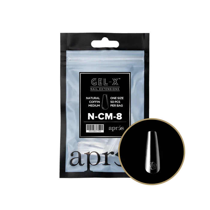 Apres Gel-X Tips 2.0 - NATURAL Coffin Refill Bag - CM #8