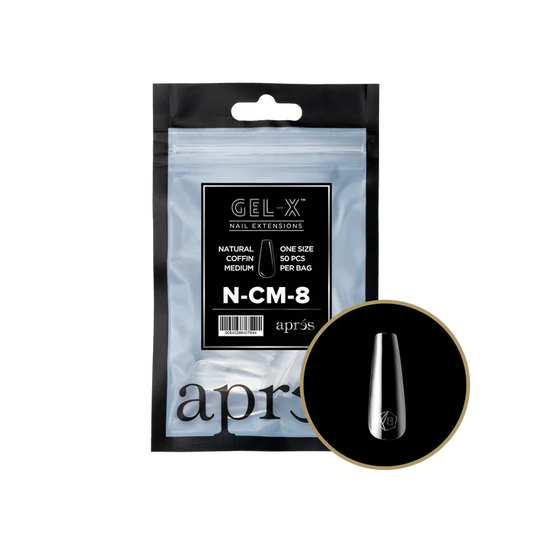 Apres Gel-X Tips 2.0 - NATURAL Coffin Refill Bag - CM #8