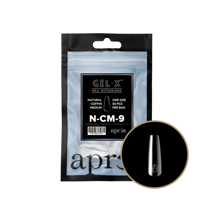 Apres Gel-X Tips 2.0 - NATURAL Coffin Refill Bag - CM #9