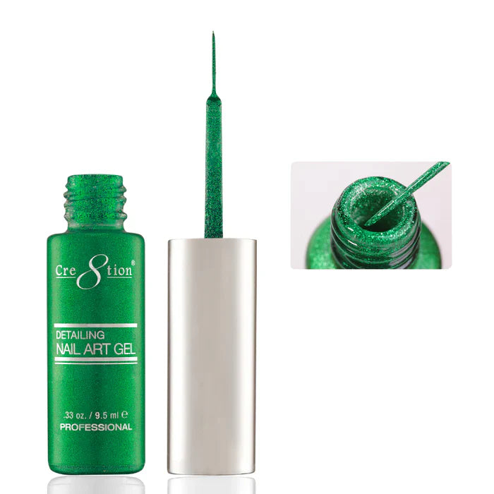 Cre8tion Detailing Nail Art Gel 0.33oz 29 Green Glitter